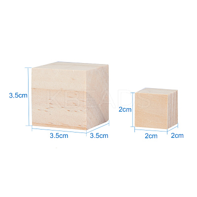 Solid Cube Wooden Block DIY-BC0010-04-1