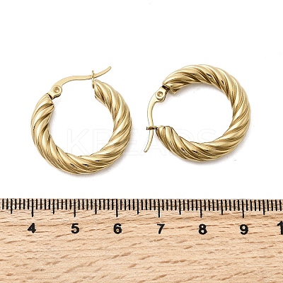 304 Stainless Steel Twist Ring Hoop Earrings EJEW-Z146-01G-04-1