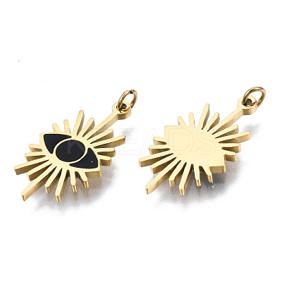 316 Surgical Stainless Steel Enamel Pendants STAS-S116-331A-G-1