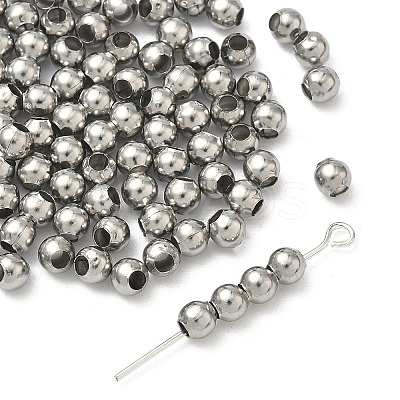 Tarnish Resistant Round 316 Surgical Stainless Steel Spacer Beads STAS-N032-02-4mm-1