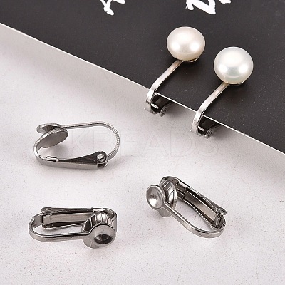 Tarnish Resistant 304 Stainless Steel Clip-on Earring Findings LS-X-STAS-G081-63P-1