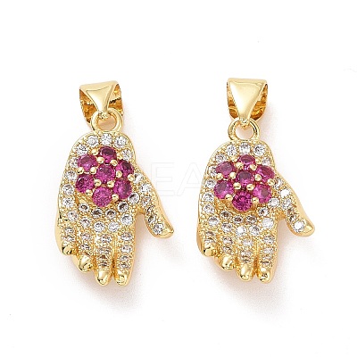 Brass Micro Pave Cubic Zirconia Pendants ZIRC-F134-30G-1
