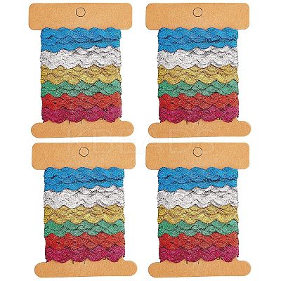 6 Yards 6 Colors Polyester Wavy Fringe Trim Ribbon LS-OCOR-WH0080-44B-1