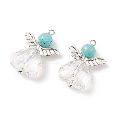 Synthetic Turquoise AB Color Acrylic Pendants PALLOY-TA00001-02-1
