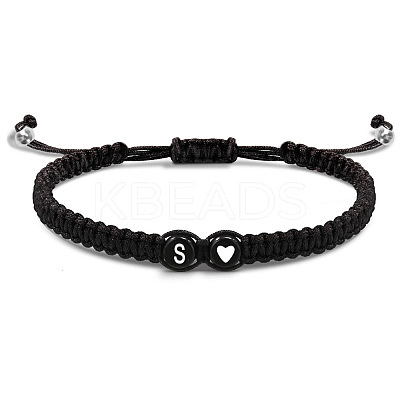 304 Stainless Steel Alphabet Beads Braided Bead Bracelets RY3090-19-1