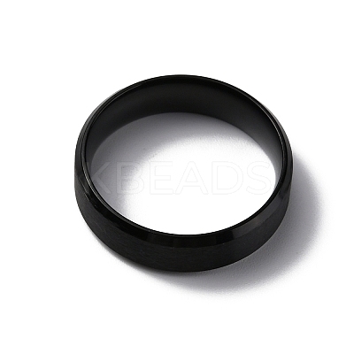 PVD Vacuum Plating Matte Style 304 Stainless Steel Wide Band Finger Rings for Women Men RJEW-WH0009-14D-EB-1