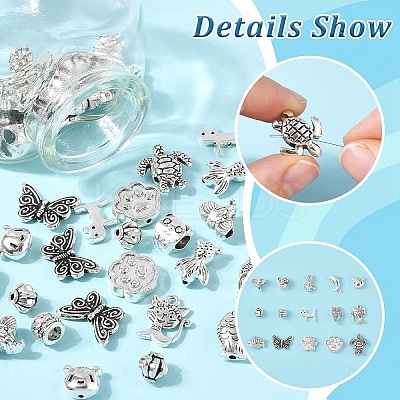 45Pcs 15 Styles Tibetan Style Alloy Beads FIND-YW0006-32-1