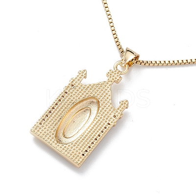 Clear Cubic Zirconia Religion Pendant Necklace NJEW-F307-01E-1