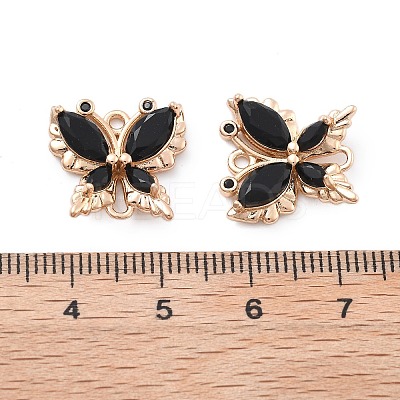 Brass Glass Connector Charms KK-B125-08G-1