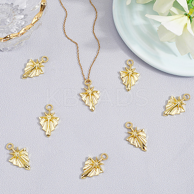 8Pcs Brass Micro Pave Cubic Zirconia Pendants KK-BBC0018-61-1