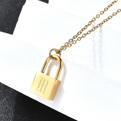 304 Stainless Steel Rolo Chain Pendant Necklaces NJEW-S444-01G-13-1