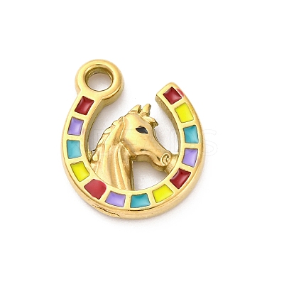 304 Stainless Steel Enamel Pendants STAS-B085-33G-1
