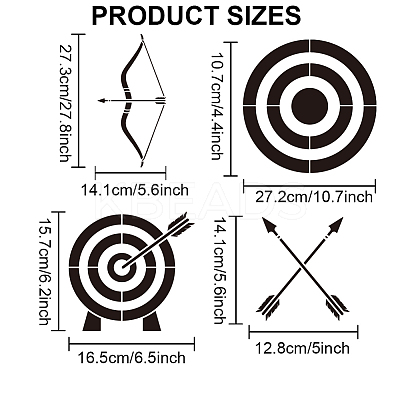 1 Set Archery PET Hollow Out Drawing Painting Stencils DIY-MA0004-37B-1
