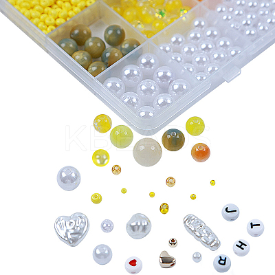 DIY 28 Style Resin & Acrylic & ABS Beads Jewelry Making Finding Kit DIY-NB0012-03H-1