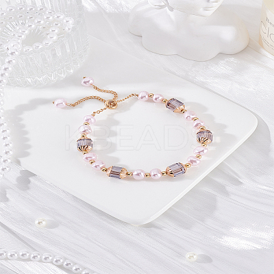 1Pc Acrylic & Cubic Zirconia Beads Slider Bracelets BJEW-LP0015-13-1