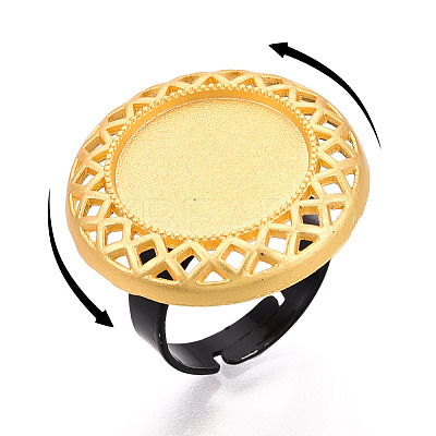 Adjustable Alloy & Iron Bezel Cup Ring Base with Rotatable Tray MAK-T012-05G-1