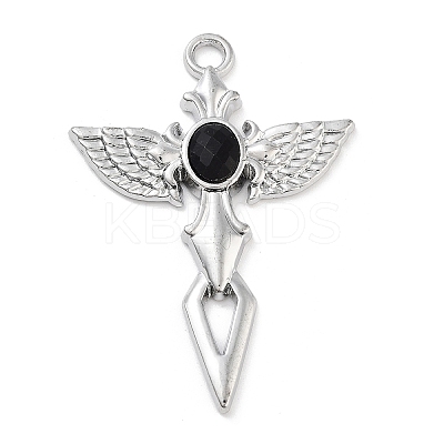 Cross Alloy Rhinestone Pendants FIND-U006-15P-02-1