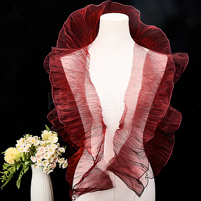 10 Yards Lucency Polyester Pleated Lace Trim OCOR-GF0004-74H-1