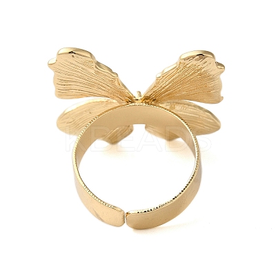 Butterfly Alloy Open Cuff Rings for Women RJEW-U006-06B-G-1