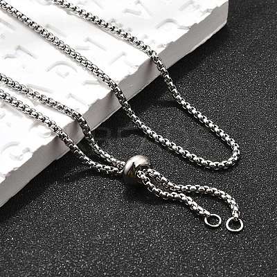 Non-Tarnish Adjustable 304 Stainless Steel Slider Necklaces NJEW-L156-002A-P-1