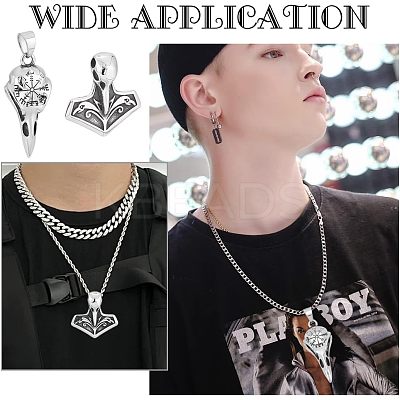 2Pcs 2 Style 316 Surgical Stainless Steel Pendants STAS-UN0039-75-1