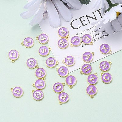 Initial Letter A~Z Alphabet Enamel Charms ENAM-Q437-10-1