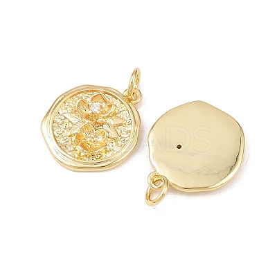 Brass Micro Pave Cubic Zirconia Pendants KK-G544-31G-1