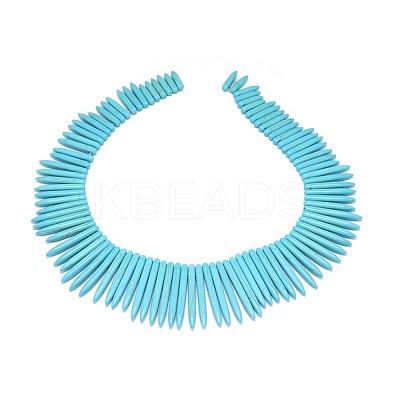 Synthetic Turquoise Graduated Spike Beads Strands G-F604-10E-1