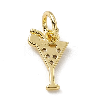 Brass Micro Pave Cubic Zirconia Charms X-ZIRC-F132-15G-1
