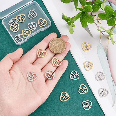 20Pcs 2 Colors 201 Stainless Steel Pendants STAS-UN0045-46-1