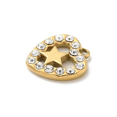 304 Stainless Steel Rhinestone Pendants STAS-I322-28G-04-1