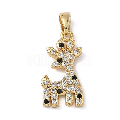 Brass Micro Pave Cubic Zirconia Pendants KK-C140-01G-1