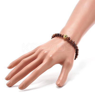 Oil Diffuser Yoga Beads Stretch Bracelet for Girl Women BJEW-JB06897-1