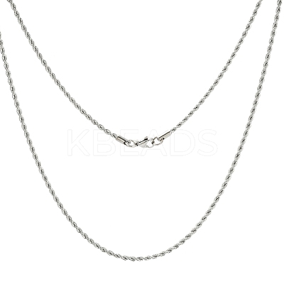 Tarnish Resistant Twisted Stainless Steel Rope Chain Necklace Making X-NJEW-507L-10-1