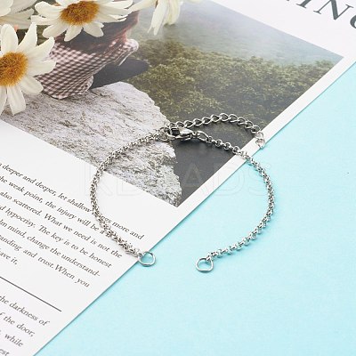 Tarnish Resistant 304 Stainless Steel Chain Bracelet Makings AJEW-JB00994-1