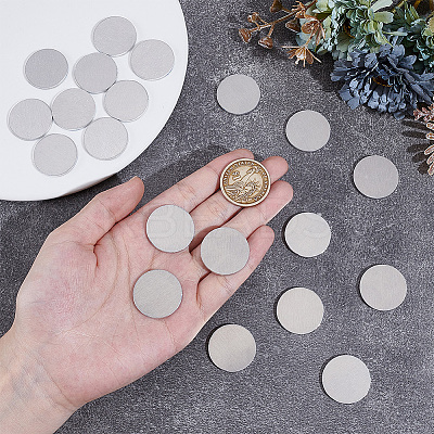 30Pcs Aluminium Alloy Blank Flat Round Sheet DIY-BC0014-47-1