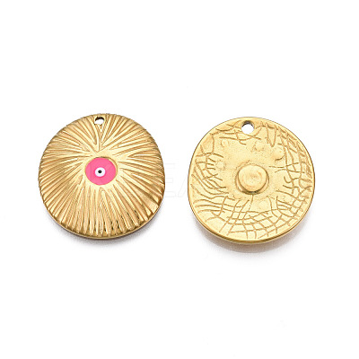 304 Stainless Steel Enamel Pendants STAS-N092-144B-1