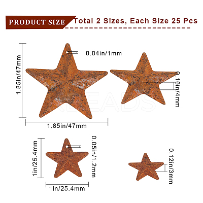 50Pcs 2 Styles Iron Pendants IFIN-GF0001-41B-1