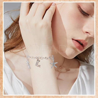 12Pcs 2 Colors Alloy Cable Chain Bracelets for Women Men BJEW-SC0001-60-1