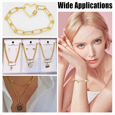 8Pcs 8 Styles Brass Micro Pave Cubic Zirconia Screw Carabiner Lock Charms KK-GA0002-01-1