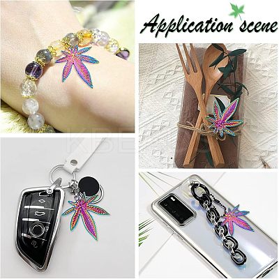 Autumn Theme Rainbow Color Alloy Pendants FIND-FH0004-09-1