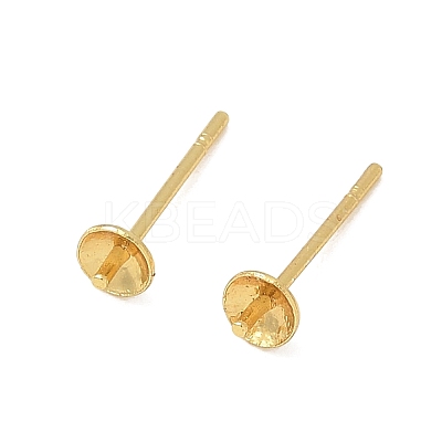 Brass Stud Earring Findings KK-A300-29A-G-1