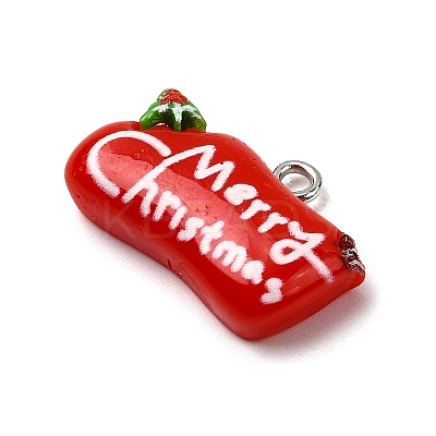 Christmas Opaque Resin Pendants CRES-D314-02P-04-1