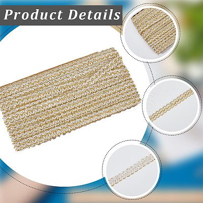 11M Polyester Curtain Lace Trimmer Ribbon OCOR-WH0082-33B-1