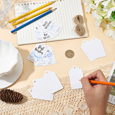 120Pcs 6 Styles Thanksgiving Day Word Best Wishes Bowknot Printed Paper Thank You Gift Tags AJEW-SP0003-63B-1