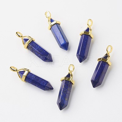 Natural Lapis Lazuli Double Terminated Pointed Pendants X-G-G902-B02-1
