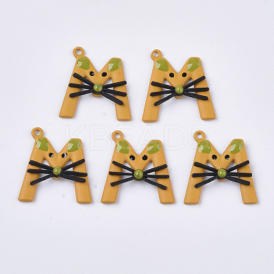 Spray Painted Alloy Pendants PALLOY-N0149-02C-1