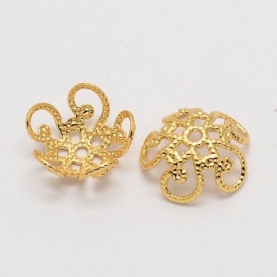 5-Petal Brass Fancy Bead Caps LS-KK-E711-092G-NR-1