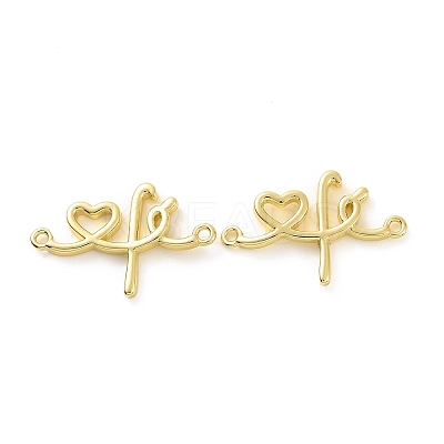 Rack Plating Brass Connector Charms KK-C008-08G-1
