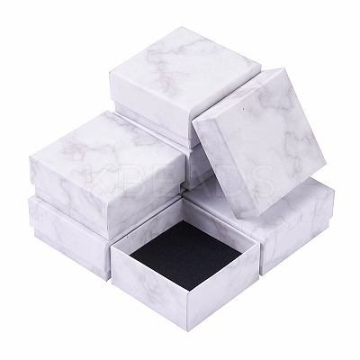 Square Kraft Cardboard Jewelry Boxes AJEW-CJ0001-19-1